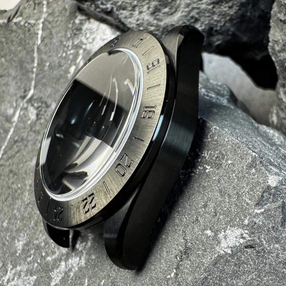 40mm AR Sapphire Crystal Dive GMT Watch Case MOD PVD Black Knight for NH34 NH35 NH36 NH38 NH70 NH71 