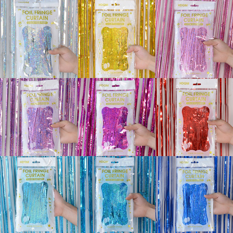 Terbaru Tirai Rumbai Foil Gliter Ukuran 2x1 Meter Warna Warni  Backdrop Curtain Tirai Pesta Ulang Ta
