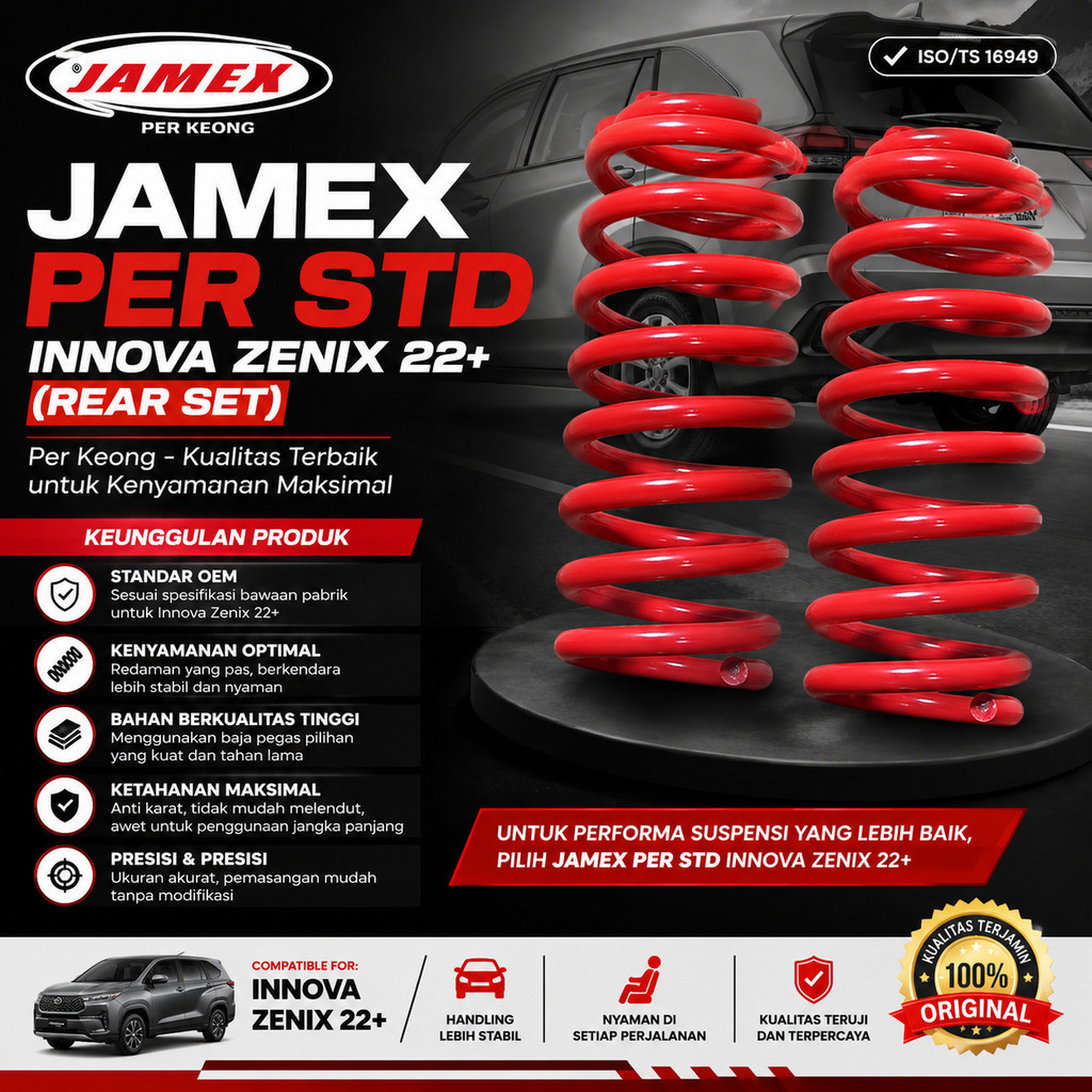 Jamex Original Per Standard Innova Zenix Set Belakang (2022+)