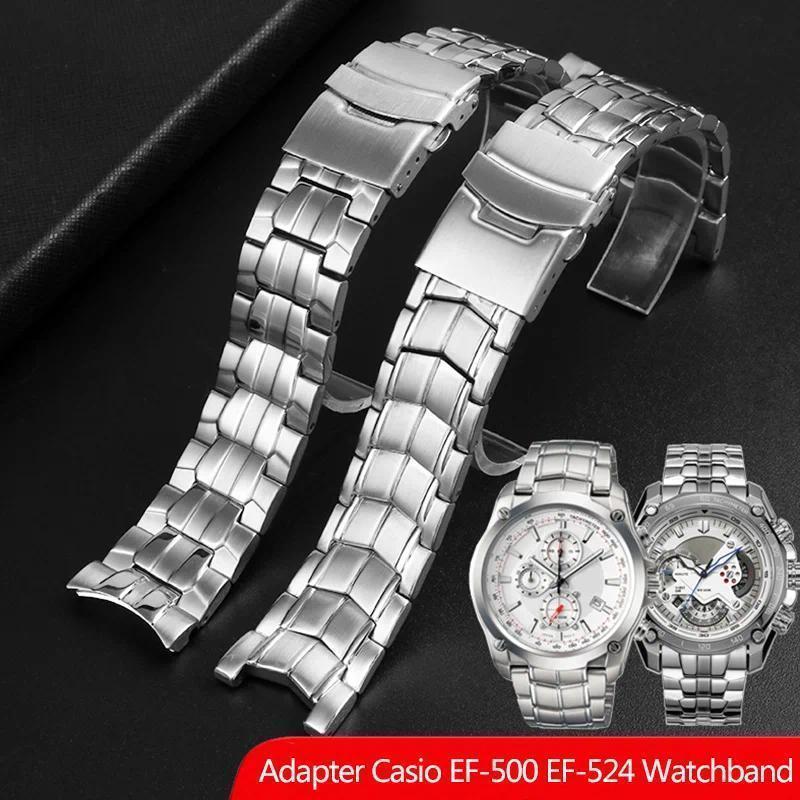 For Casio EF-550 Men's Stainless Steel Watchband EDIFICE Series 5051 EF-524D  Bracelet Waterproof Si