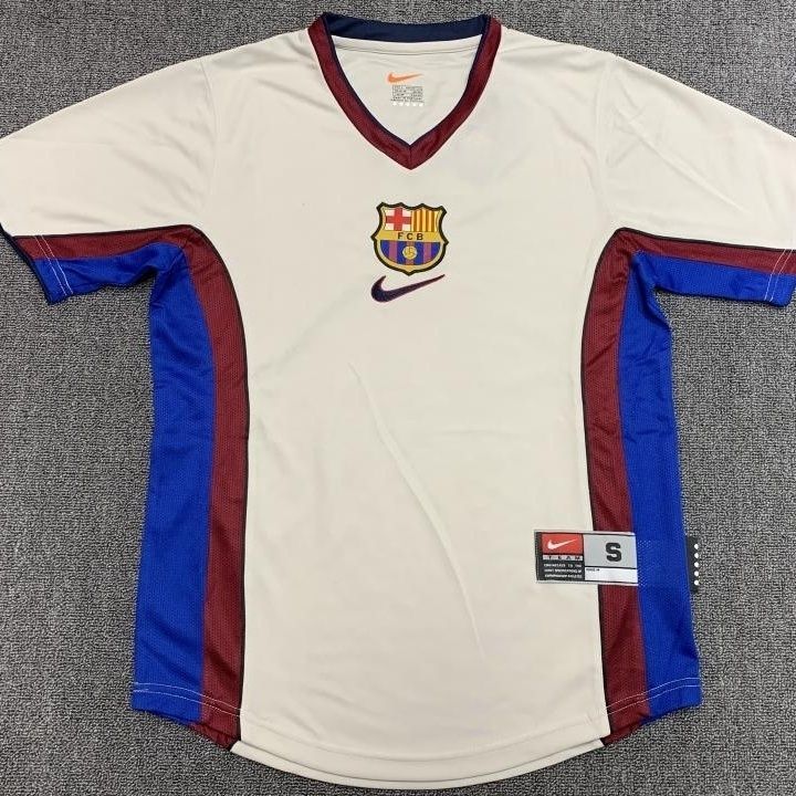 1998-99 Barcelona Away Retro Jersey Lengan Pendek