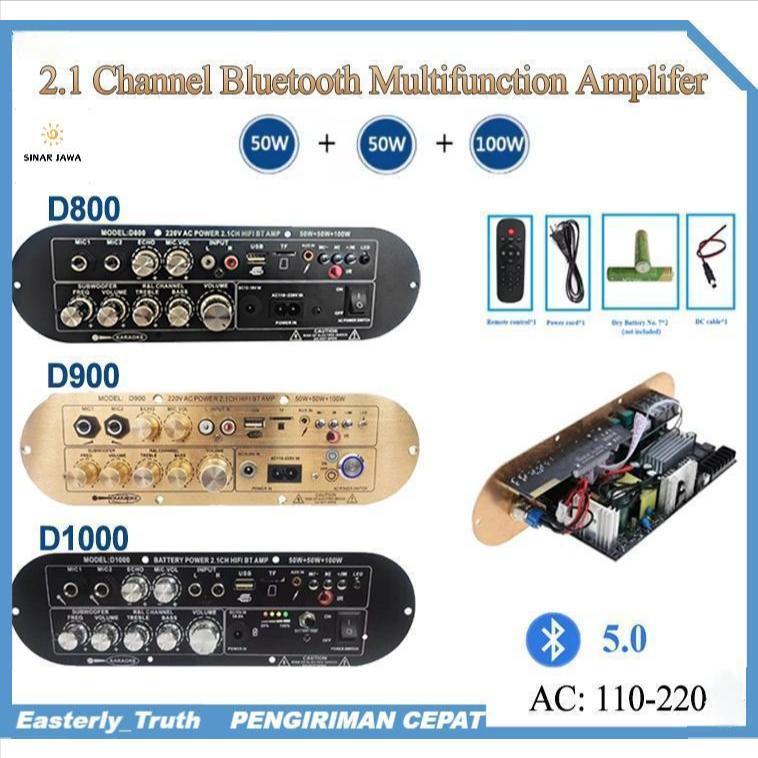 COD Power Amplifier F14Papan Amplifier Subwoofer Bluetooth D900 D800 D1000 Input 12V Isi Ulang Suara