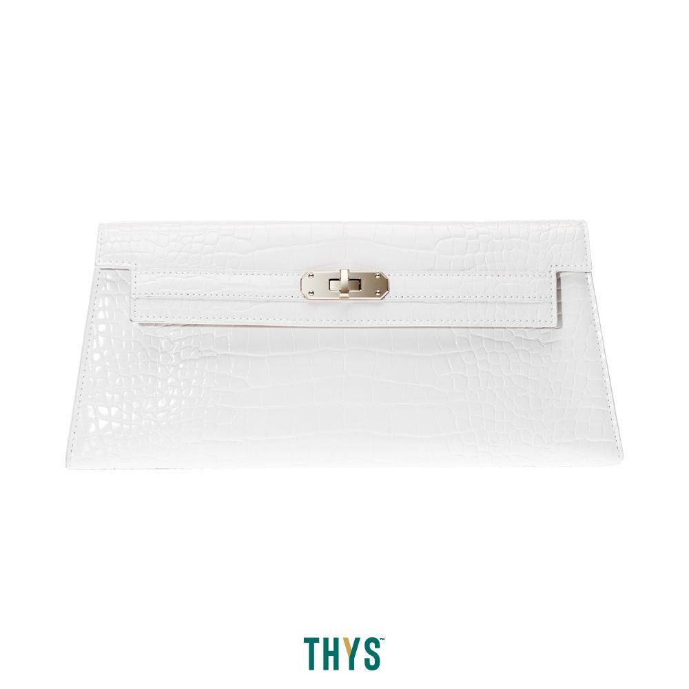 THYS SUSEN Croco Tas Selempang Turn Lock 2015 Ukuran L - Krem Sling Bag Crossbody Bag Tas Bahu Tas S