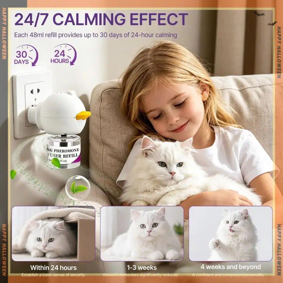 Diffuser Feromon Kucing Anjing Plug-In Penenang Hewan Pakai Refill 30 Hari Semprotan Penenang Buat S