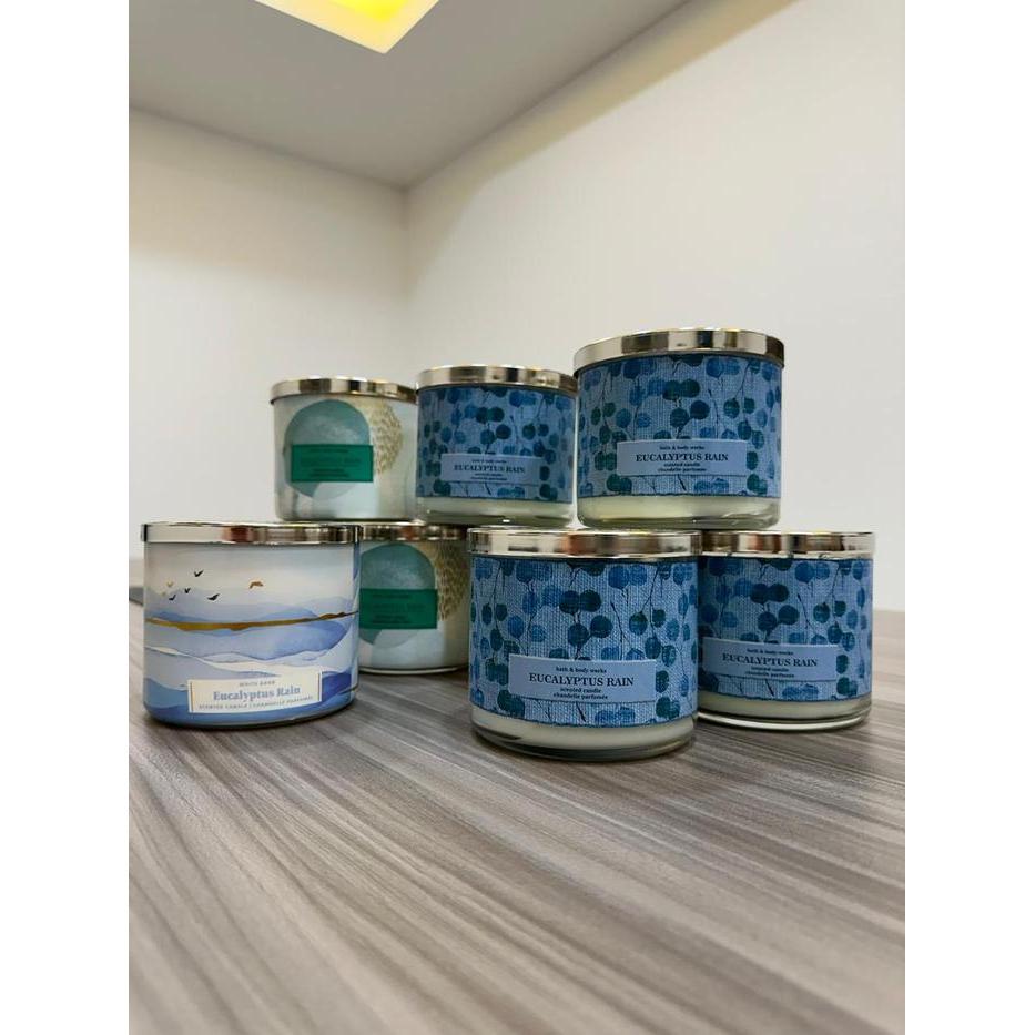 BBW Bath and Body Works Eucalyptus Rain 3-Wick Scented Candle 411 gr
