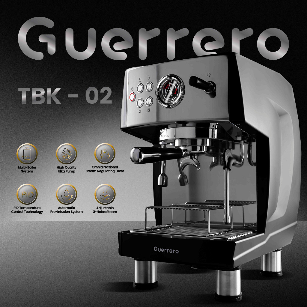 MESIN KOPI ESPRESSO - ESPRESSO MACHINE GUERRERO TBK02 SEMI COMMERCIAL DOUBLE THERMOBLOCK