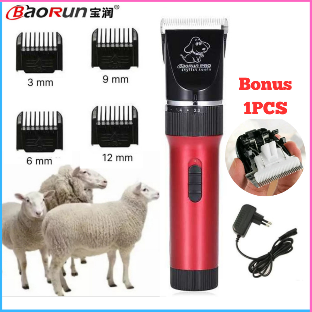 Terbaru Baorun P6/P7 Alat Mesin Cukur Bulu Domba kambing Anjing Kucing / Alat Cukur Bulu Binatang (D