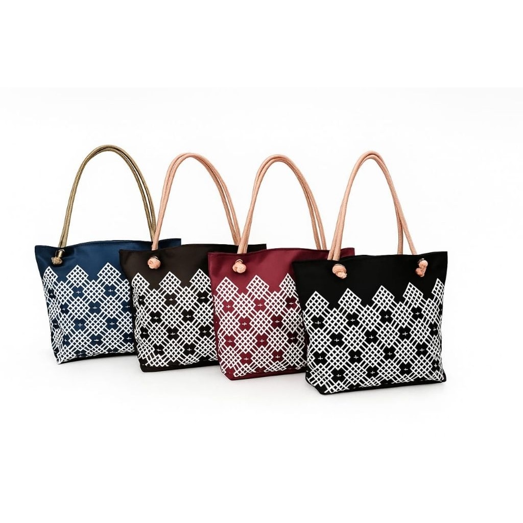 ZAHASHOP Paket usaha 10psc,Totebag kekinian tas bahu wanita tali sumbu motif