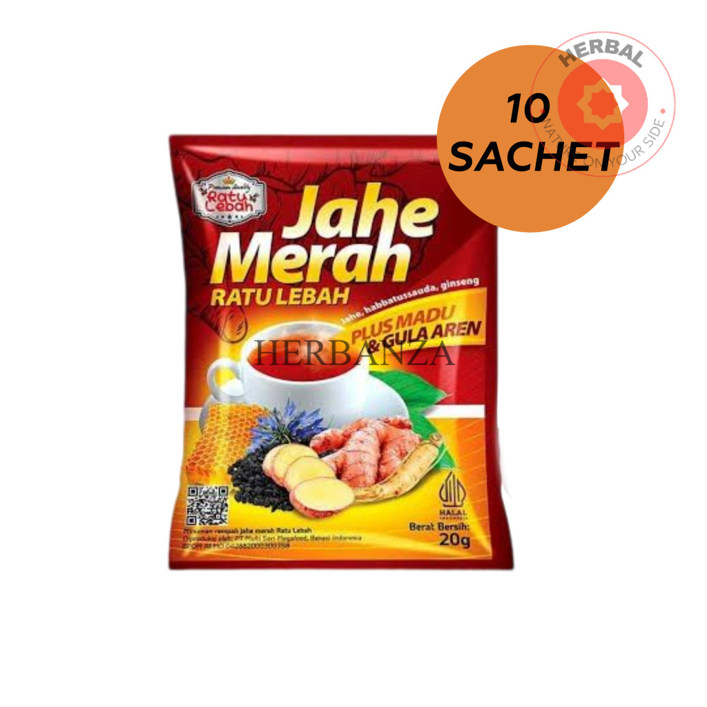 

10 SACHET Jahe Merah Ratu Lebah – Minuman Herbal Instan Sachet Original
