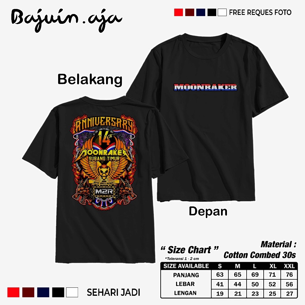 KAOS MOONRAKER SUBANG TIMUR / COTTON COMBED / LENGAN PENDEK / KAOS TERBARU