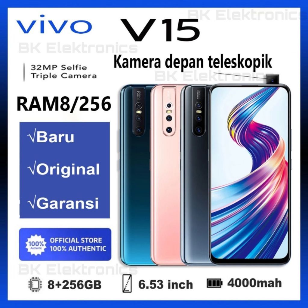 VIVO V15 RAM 8GB ROM 256GB MURAH Handphone Android SmartPhone POP UP CAMERA 32MP/AI Triple Camera