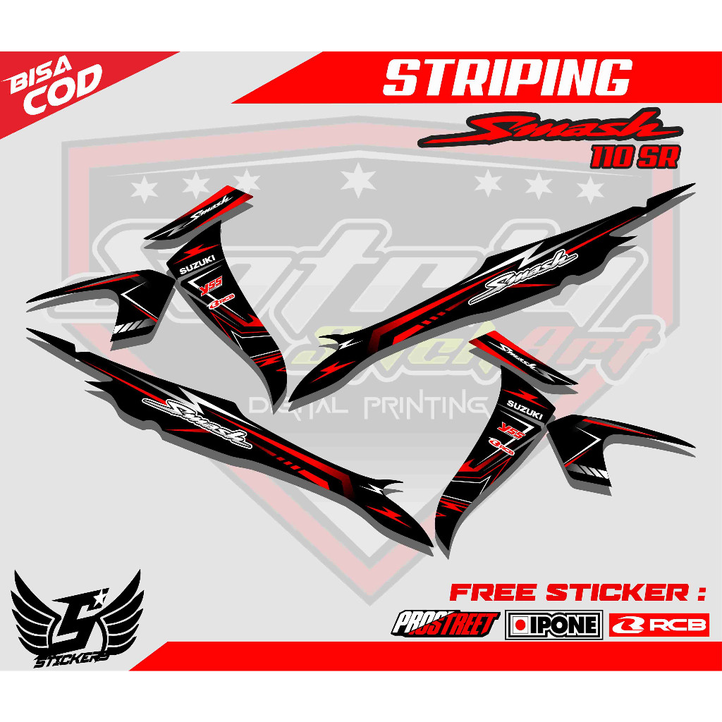 Striping Variasi Suzuki Smash 110 Sr Sticker List Motor Suzuki Smash 110 Sr