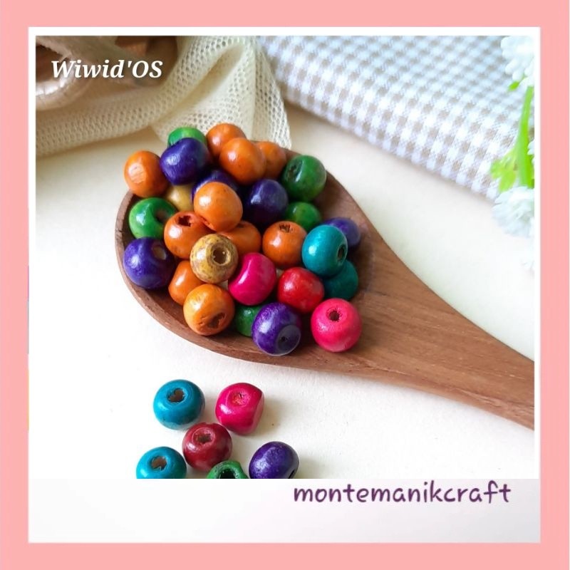 MANIK (10 gram) MANIK KAYU BULAT 8 MM MK034 MONTEMANIK CRAFT