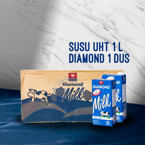Susu Diamond UHT ( 1 dus - 12 pcs ) 1 Liter L Full Cream Milk