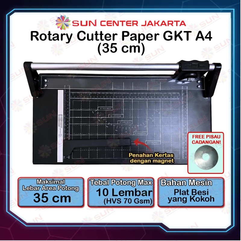 hanarayun - Rotary Paper Cutter Trimmer A4 / A3 / A2 / A1 - Alat Potong / Pemotong kertas HVS, Kerta