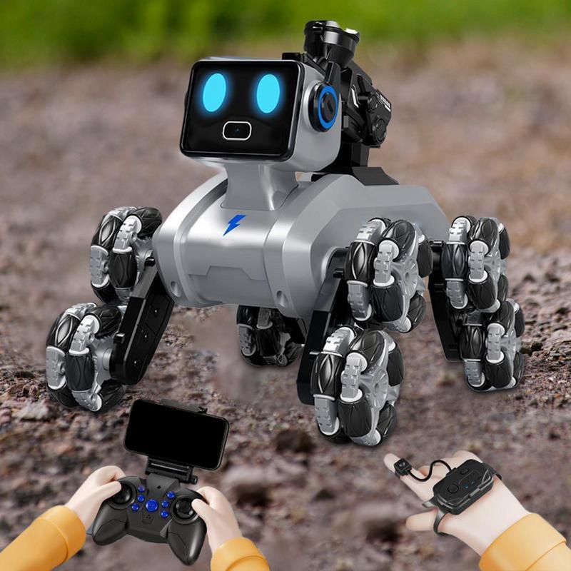 Electric RC Intelligent Robot Dog Multifunction Interactive Transforming Robot Dog Educational Toy B