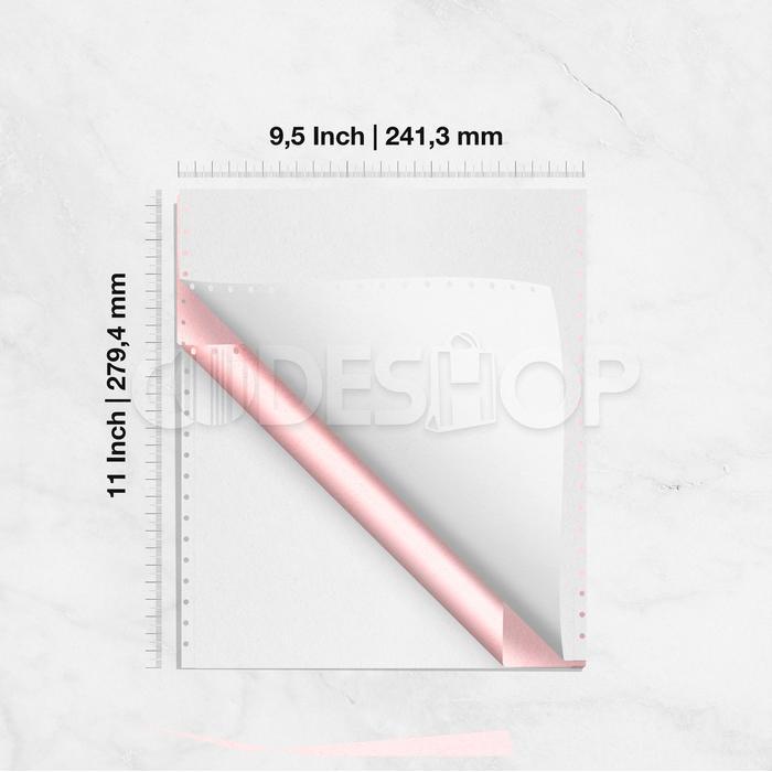 Kertas A4 Continous Form 9.5x11 Inch Paper 2 Rangkap Ply 2Ply NCR Codeshop Paper Dokumen Penjualan -