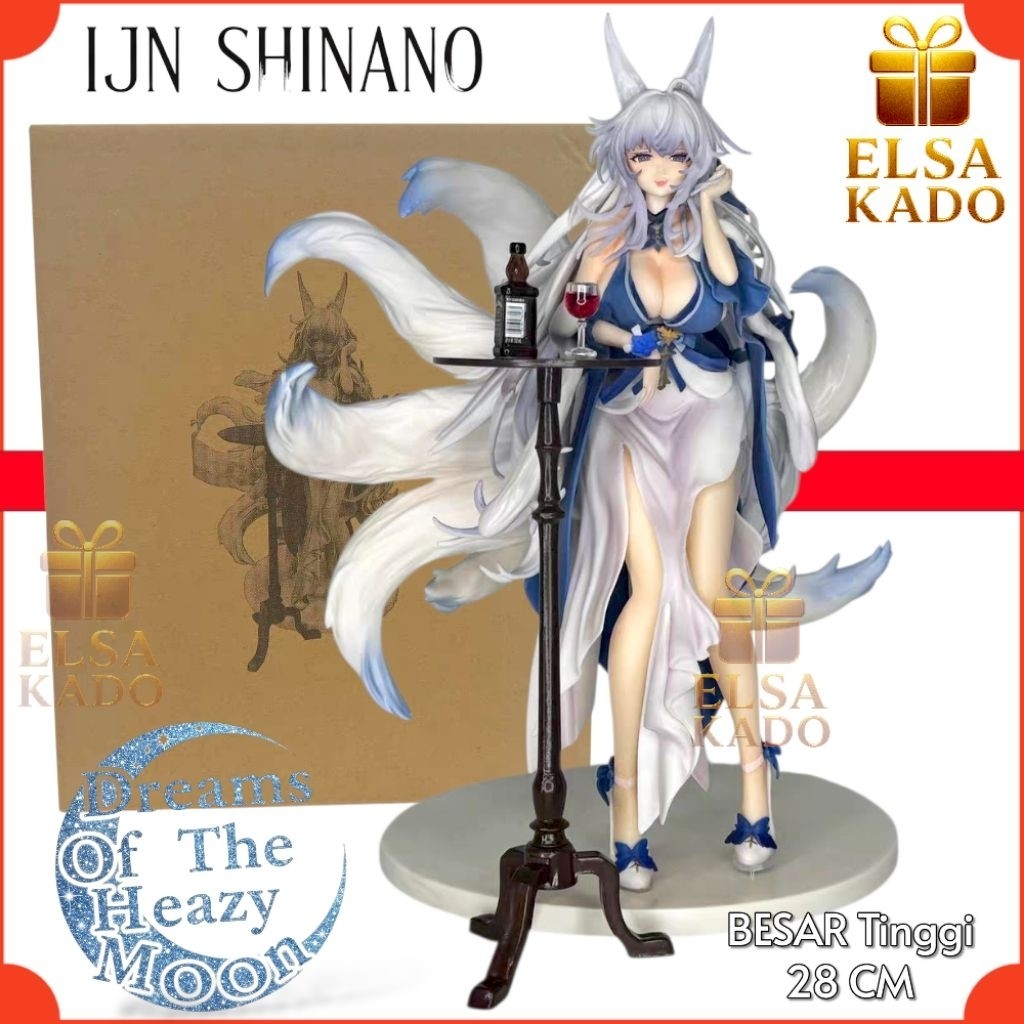 Action Figures Azur Lane / Ijn Shinano Dreams Of The Hazy Moon Statue 28cm Perfect Grade Anime