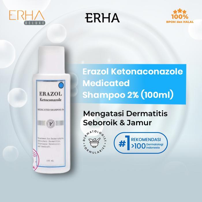 (Heppy Mall) ERHA ERAZOL Shampoo - Shampo Ketombe Atasi Dermatitis Seboroik & Jamur