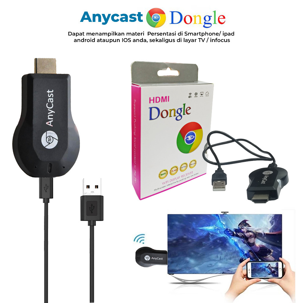 HDMI BLUETOOTH DONGLE LAYAR SMARTPHONE / HDMI ANYCAST DONGLE WIFI ALAT UNTUK MEYAMBUNGKAN HP KE TV L