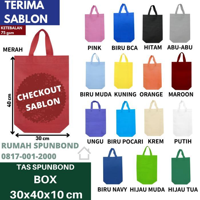 TAS SPUNBOND BOX 30x40x10 cm CHECKOUT SABLON