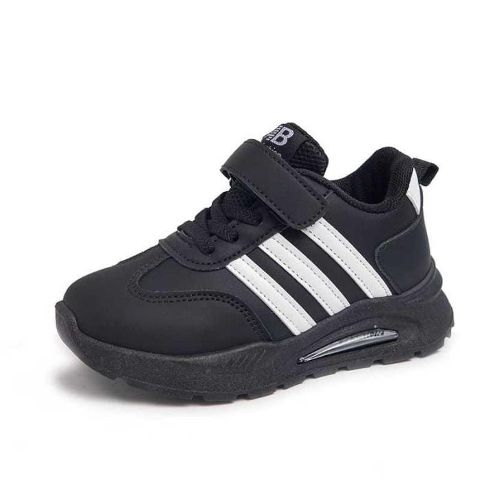 Jhonny SIZE 26-37 Sepatu Sneakers Anak Sport Shoes Anak Kekinian LV0587 - Hitam, 28