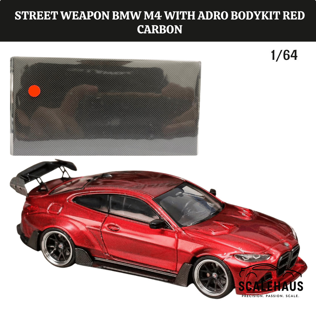 Street Weapon 1/64 BMW M4 Special Edition with Adro Bodykit Red Carbon
