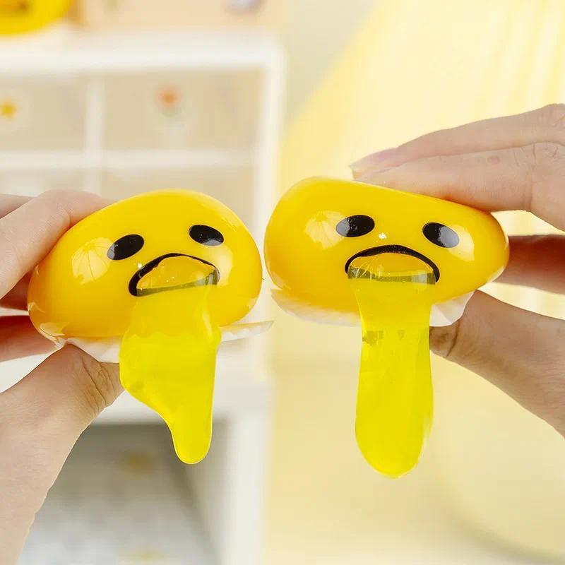 Sticky Funny Egg Yolk Squishy Squeeze Toy Vomit Custard Ball Lazy Decompression Creative Stress Reli