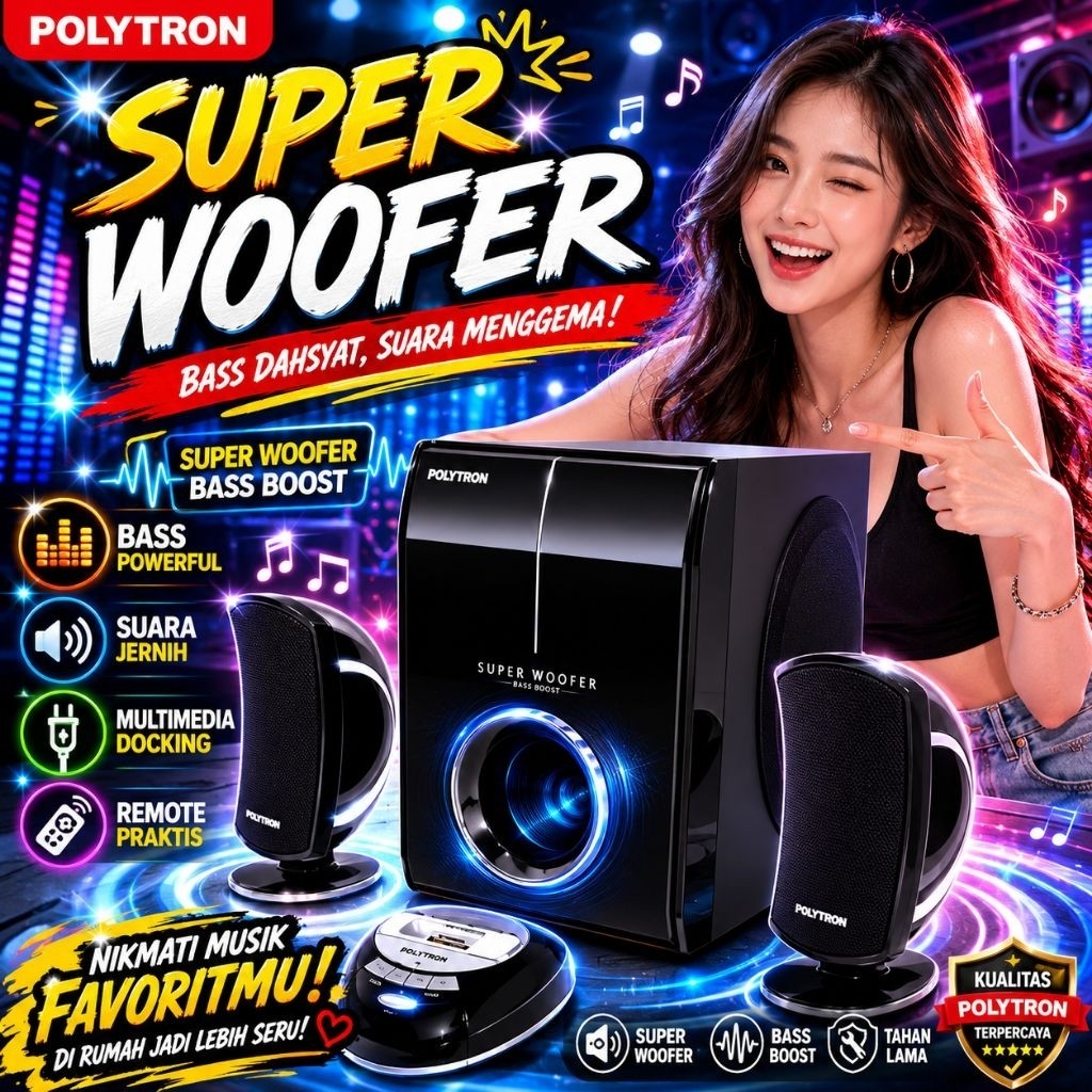 ll POLYTRON PDC 1000 PDC1000 MULTIMEDIA DOCKING SYSTEM REMOTE CONTROL SUBWOOFER SUPER WOOFER BASS DA