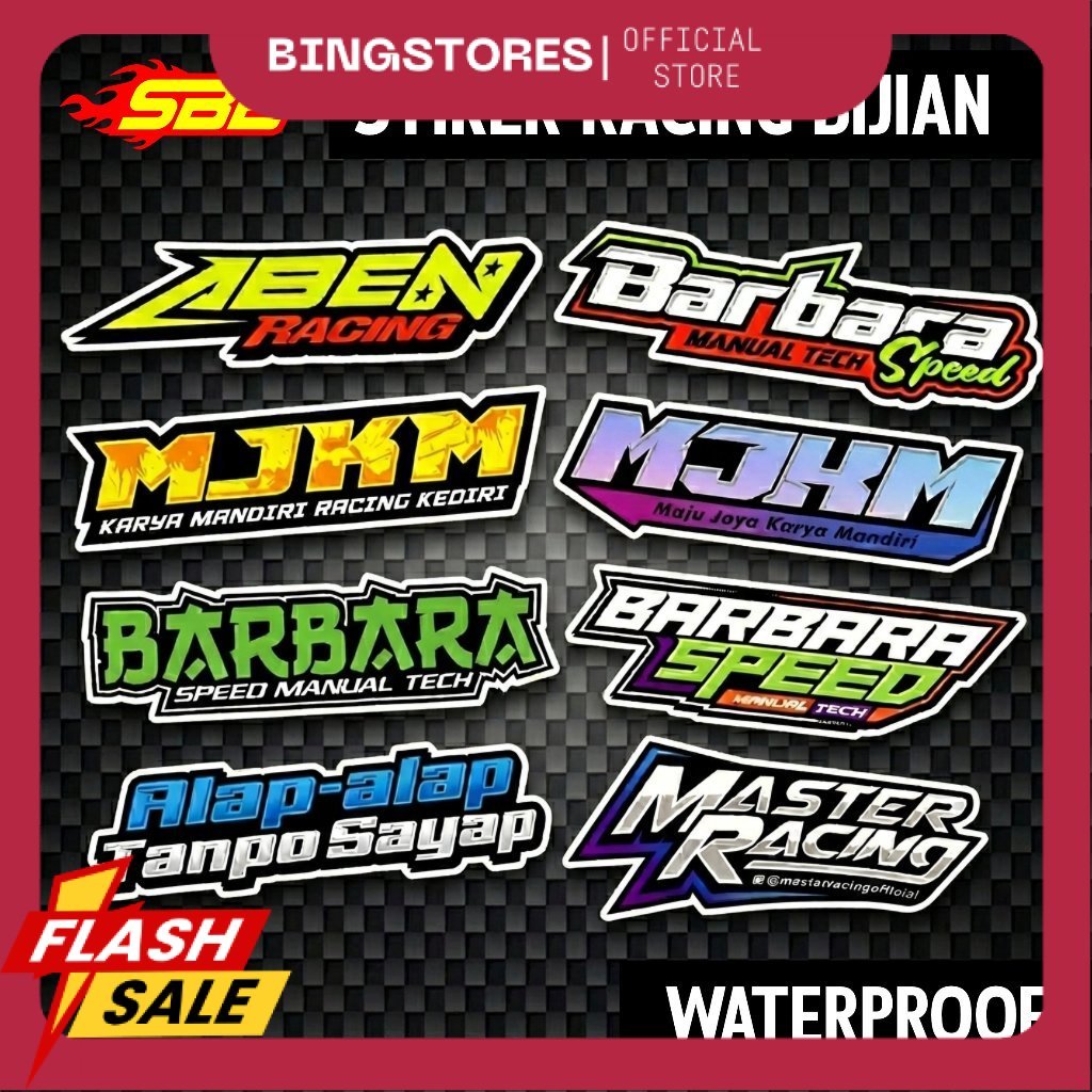 Stiker Motor Racing Bengkel Balap - MJKM Barbara Aben SBB