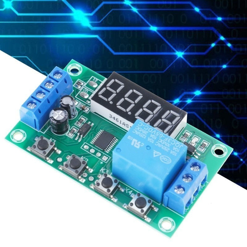 YYC-2S LED Display Timer Relay Module Adjustable Time Delay Untuk Otomatisasi Kontrol 5V Dukungan Un