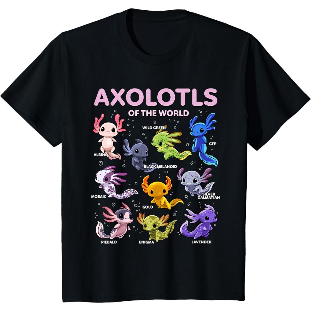 Kaos ANAK DEWASA Axolotl Shirt Kawaii Axolotls of the World Axolotl Animals T-Shirt 30S PREMIUM TERM