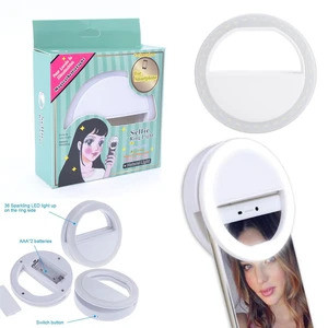 TERBARU Ring Light Selfie LED Baterai Clip On Lampu HP Mini Portable Charm Eyes Video Call Makeup