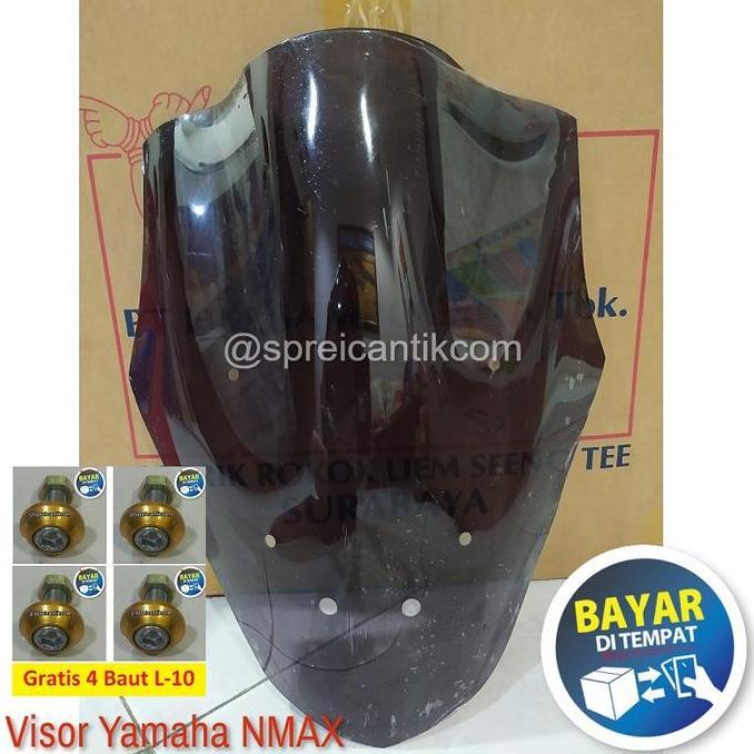 Promo Visor Windshield Variasi NMAX Old Lama 2015 - 2019 Tinggi 46cm - HITAM Diskon