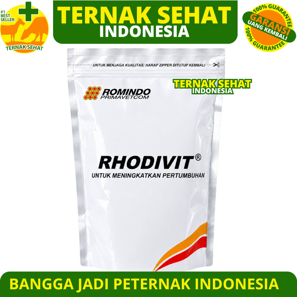 RHODIVIT 1 KG (10 PCS @100 gr) - Vitamin Ayam Meningkatkan Pertumbuhan & Produktivitas Unggas Ayam B