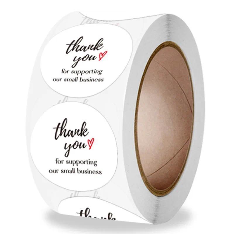 100-500pcs White Thank You Stickers Thank you for Supporting My Small Business Box Package Label Wed