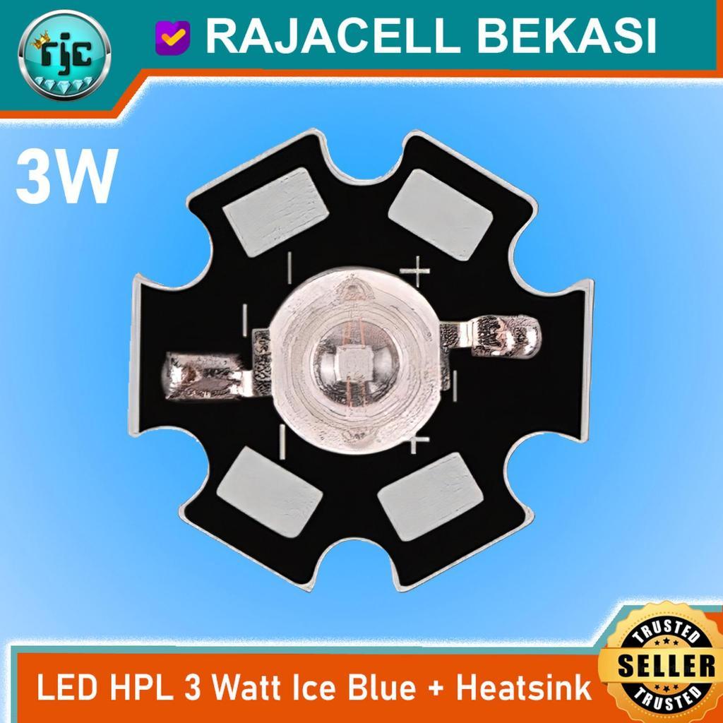 RJC High Power Led HPL 3W Ice Blue Biru Tosca 3 Watt 3.2-3.4V 480nm 700mA + Heatsink