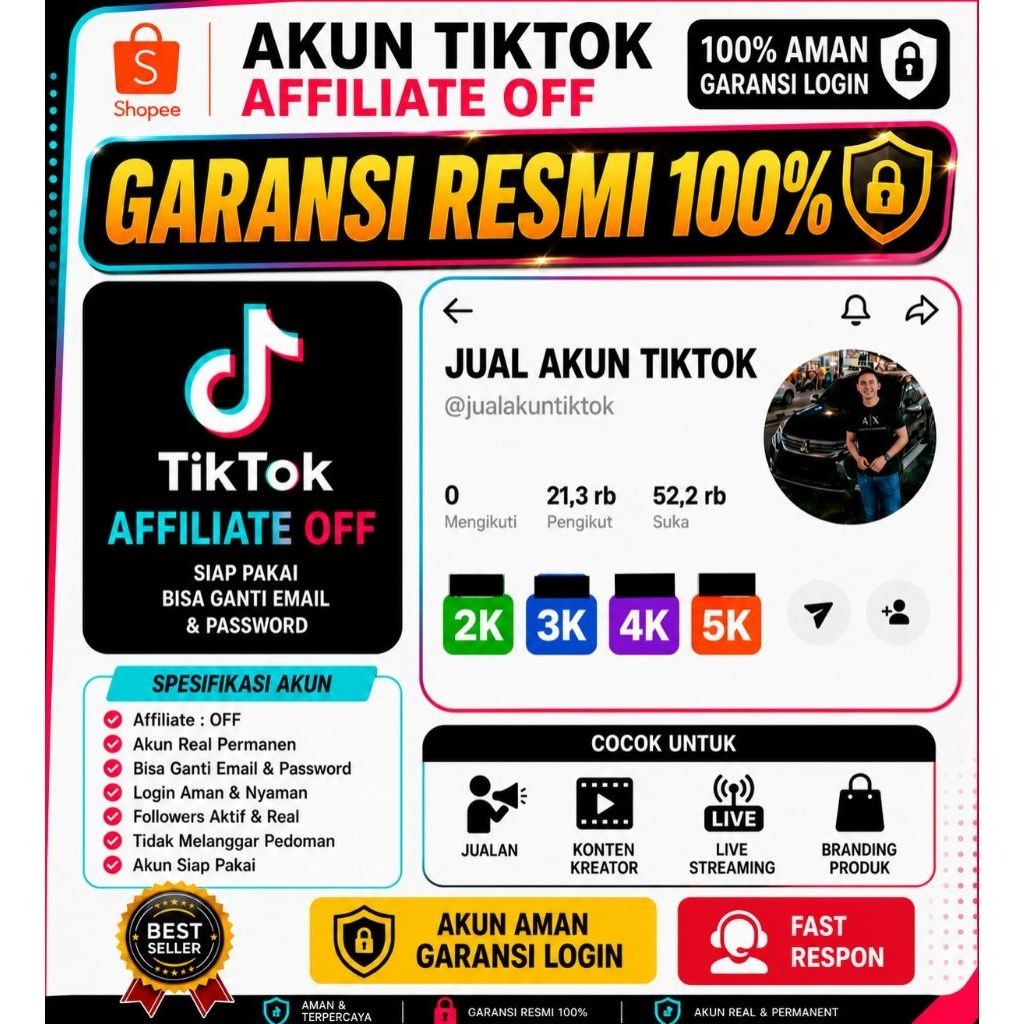 akun tiktok affiliate off