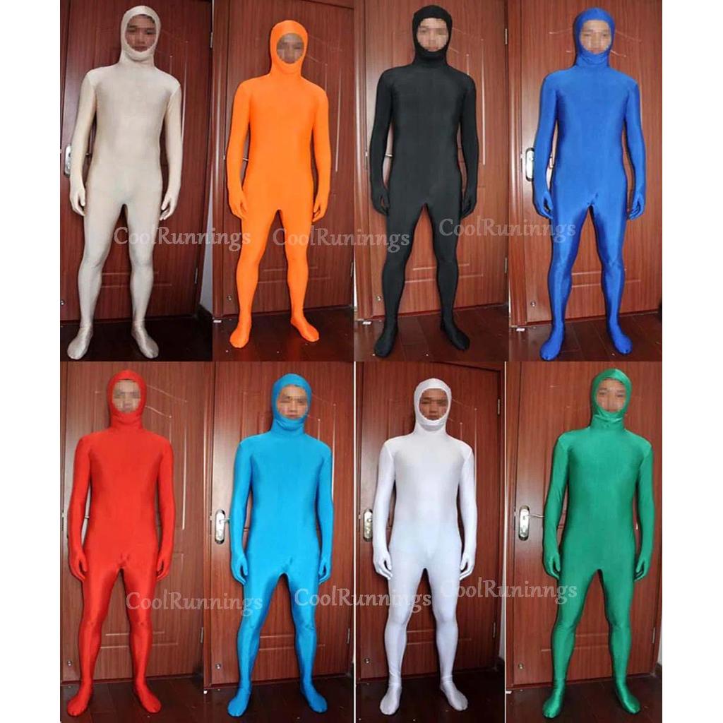 Adult Open Face Uni Spandex Zentai Skin Costume Sport Jumpsuit Bodysuit Catsuit Unitard