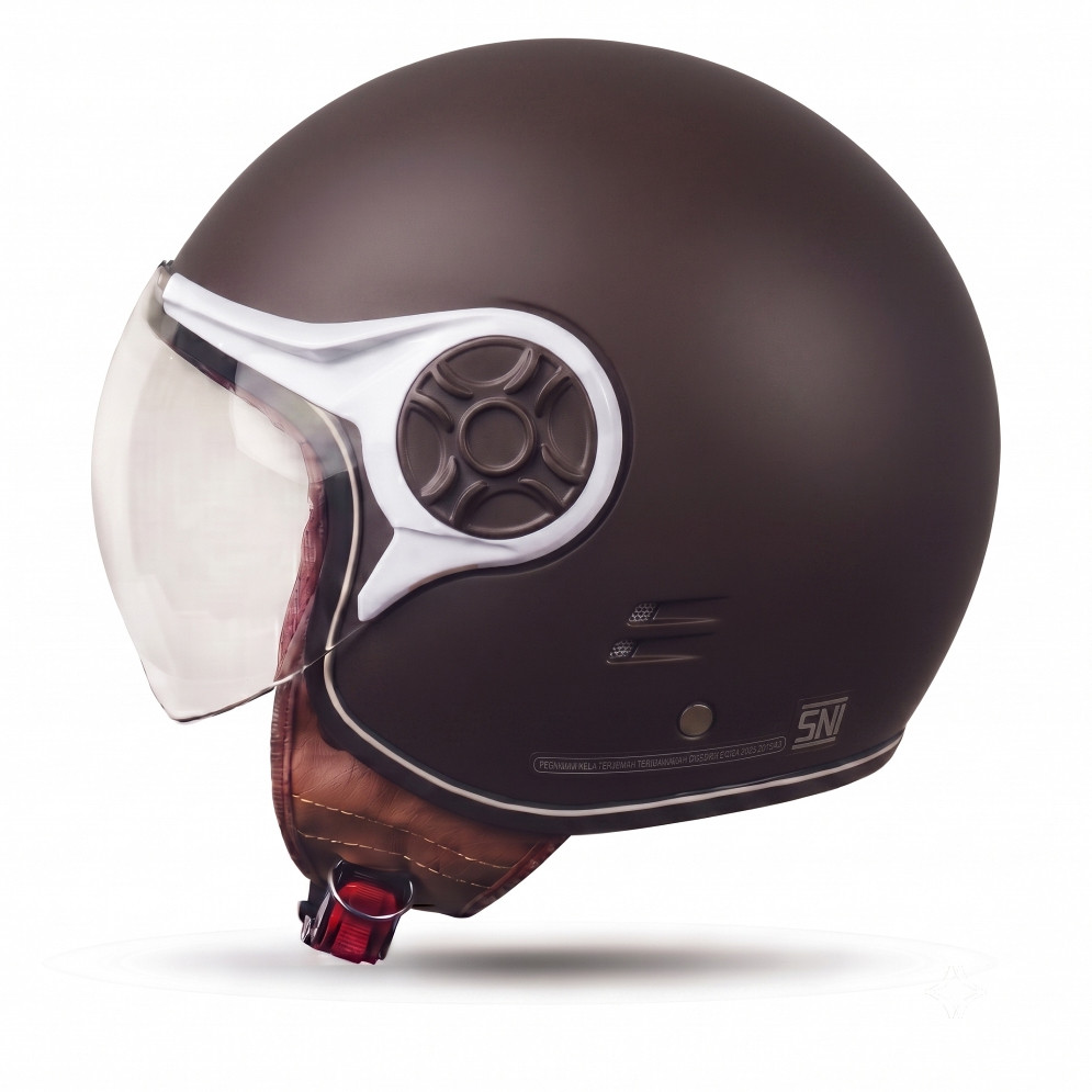 Helm Bogo MLA JP Hijab | Coklat Dof Kaca Pilot | Helm Premium Untuk Pria Dan WanIta [OCEANO HELMET]