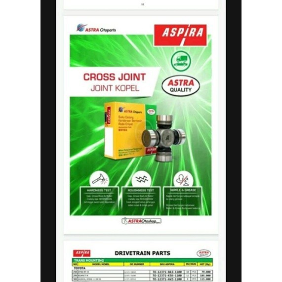 Cross joint kopel T120SS Astra aspira