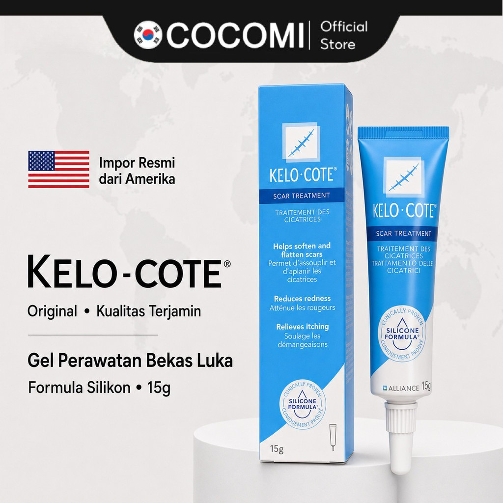 Kelo Cote Scar Gel 15g Silikon Medis Bantu Samarkan Bekas Luka Keloid
