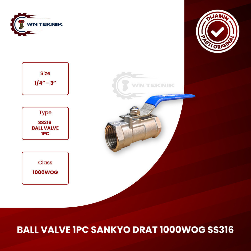 BALL VALVE SANKYO SS316 1/2" INCH ORIGINAL 100%