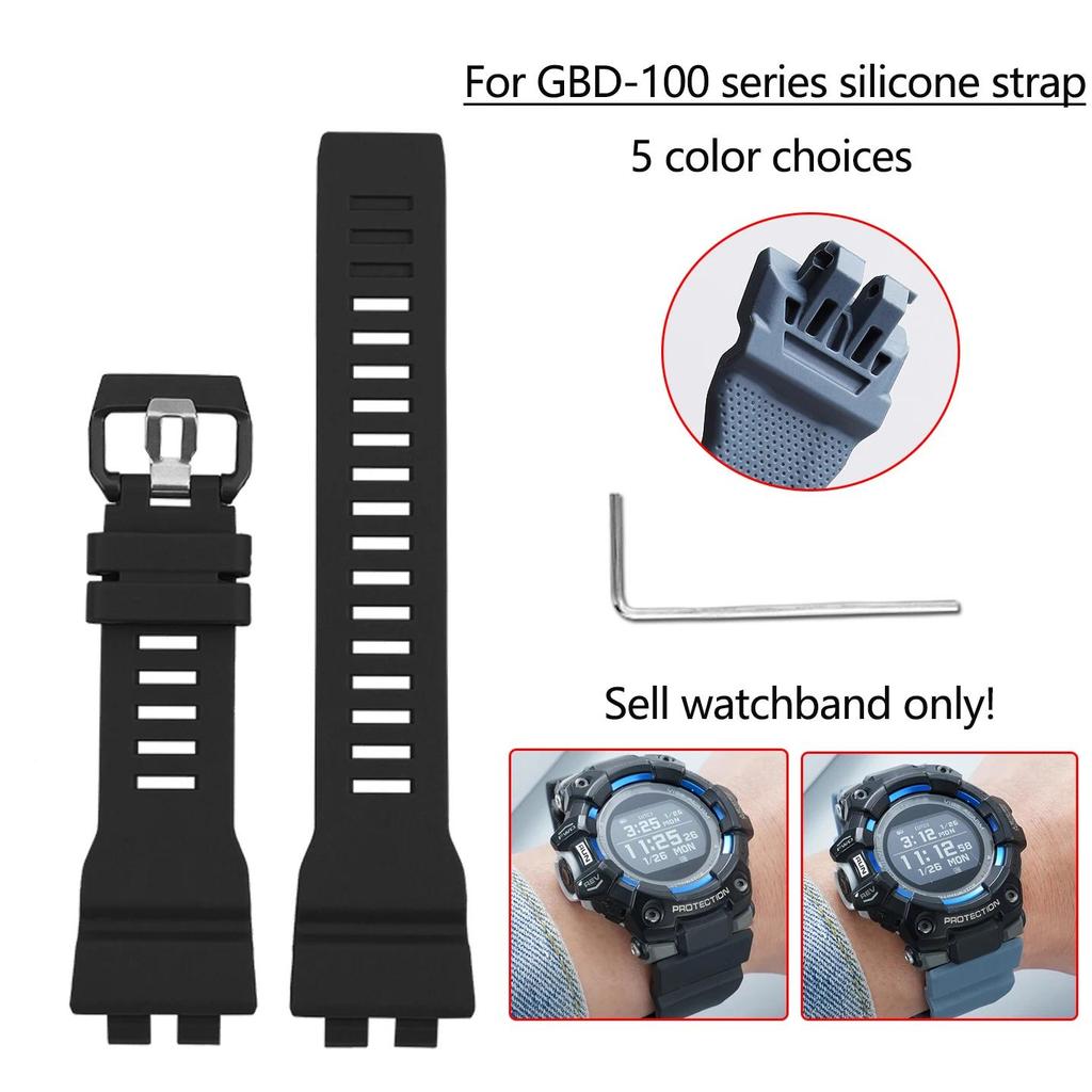 For Casio GBD-100 series modified soft waterproof silicone watch band GBD-100 outdoor sports wristba