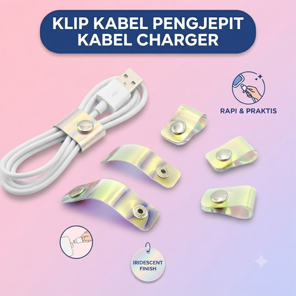 MMP Klip kabel Pengikat Kabel Penjepit Kabel Charger