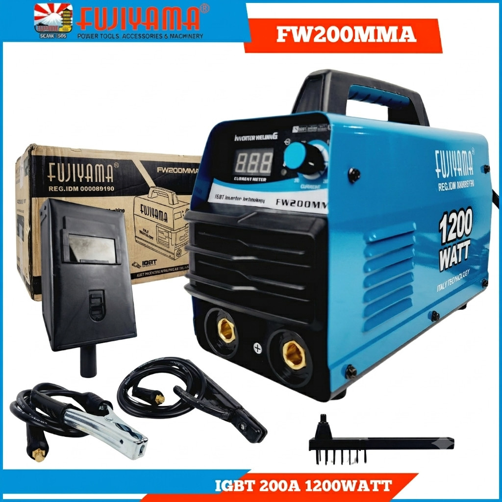FUJIYAMA FW200MMA Mesin Las IGBT Inverter Welding 200A 1200Watt