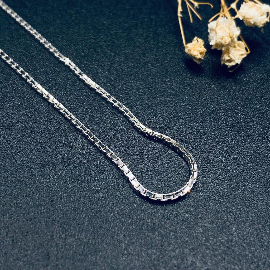 Kalung Perak s925 Motif Italy Polos 2mm