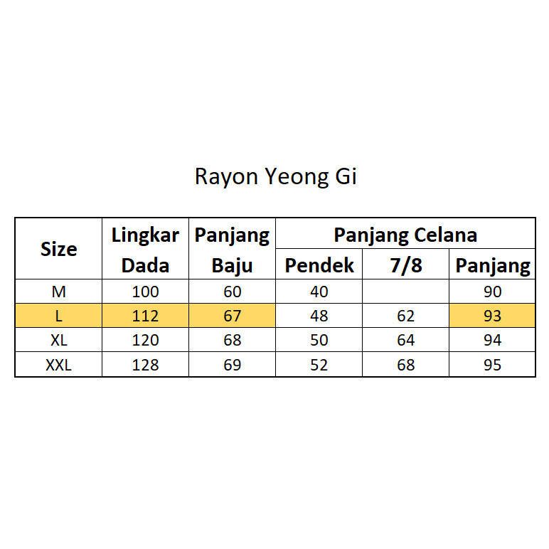 AANTOI SELLER Setelan baju tidur Yeong Gi Size L Rayon lengan pendek celana panjang