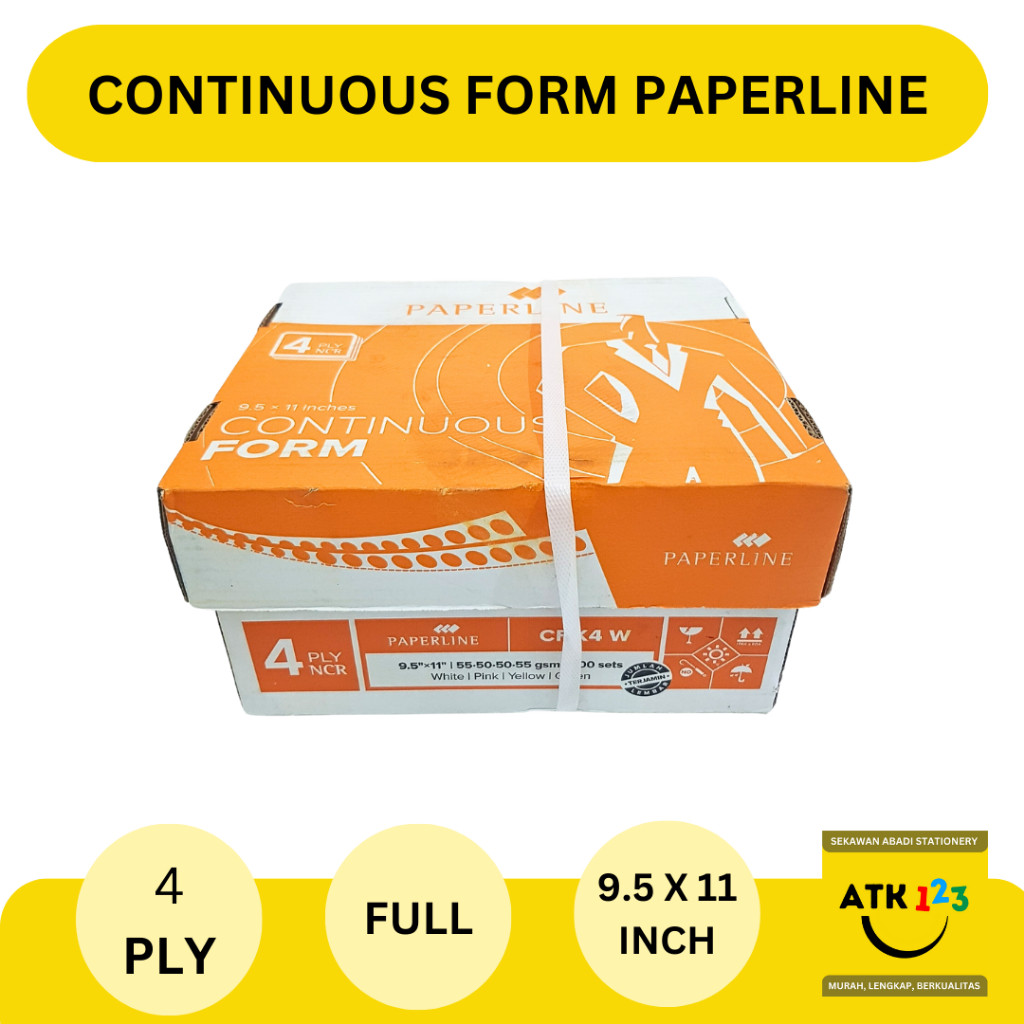 PAPERLINE Continuous Form Paperline Uk. 9,5" x 11" Rangkap 4 (4 Ply)