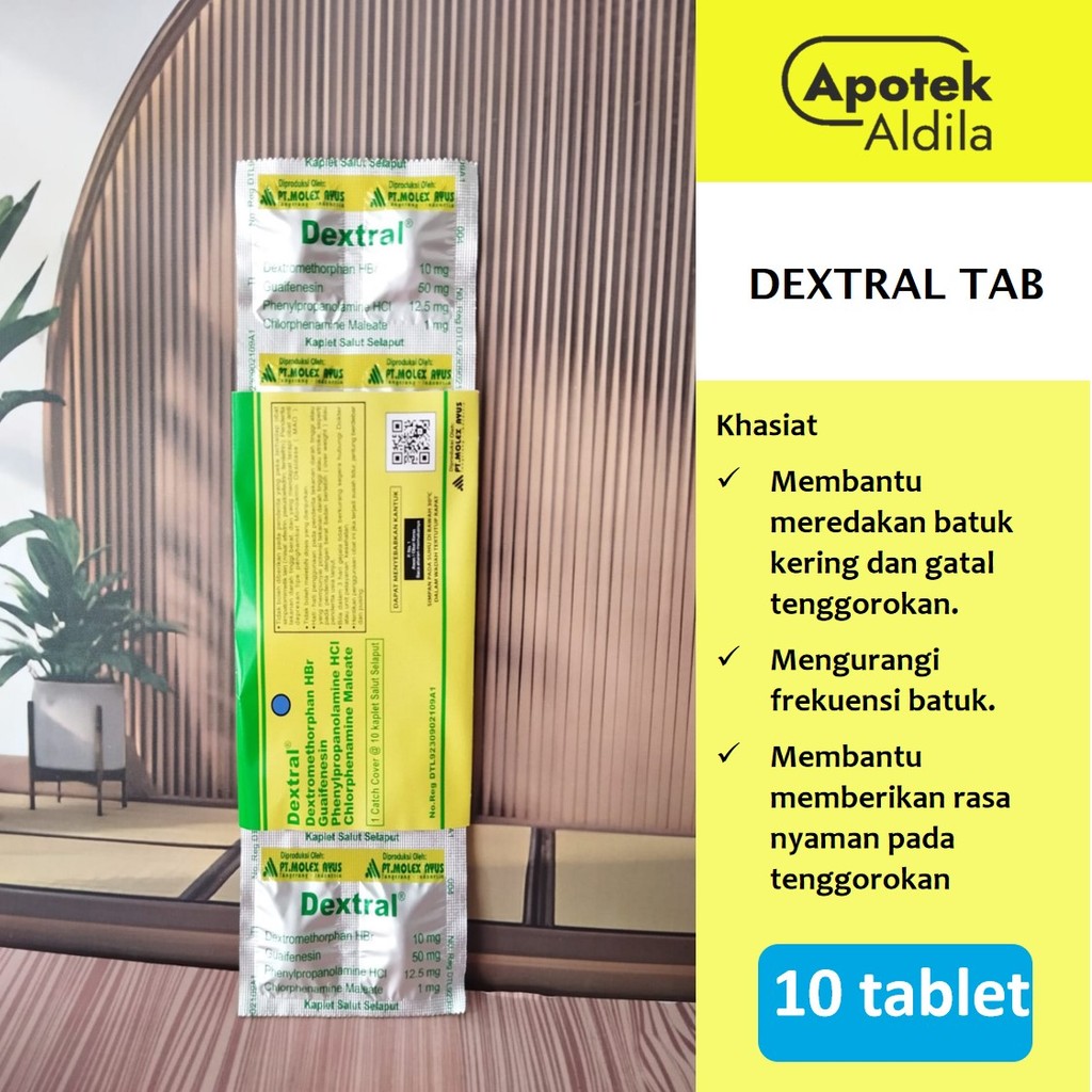 DEXTRAL UNTUK MERINGANKAN BATUK DAN PILEK 1 STRIP ISI 10 TABLET